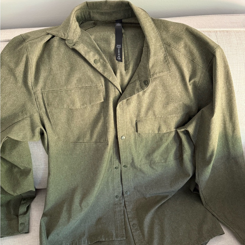 lululemon athletica Olive Green Casual Button Down Shirt